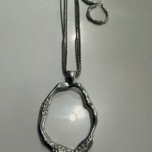 Elegant Silver Necklace and Earring Set